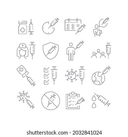 Vaccine and Vaccination Icons set. Vaccine and Vaccination   pack symbol vector elements for infographic web
