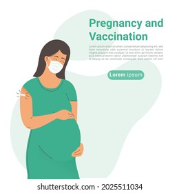 Vaccine and vaccination pregnant woman illustration