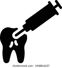 icono plano de glifo vector de vacuna