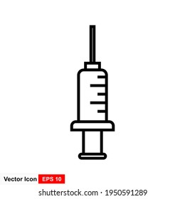 Vaccine vector icon with flat style, white background.