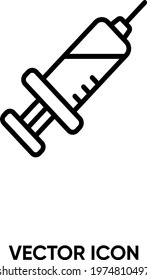 Vaccine vector icon. Modern, simple flat vector illustration for website or mobile app.Syringe symbol, logo illustration. Pixel perfect vector graphics