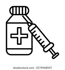 Vaccine Vector Line Icon Design