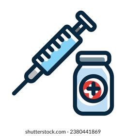 Vaccine Vector Thick Line Filled Dark Colors Icons For Personal And Commercial Use.

