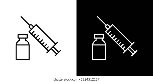 Vaccine vial icon editable graphic bundle