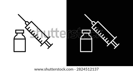 Vaccine vial icon editable graphic bundle