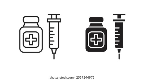 Vaccine vial Icon set. vector illustration set