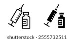 Vaccine vial icon symbol collection on white background.