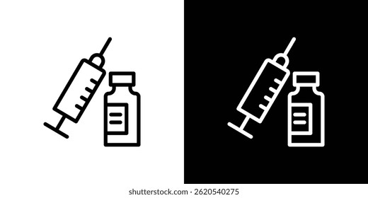Vetor de ícone de frasco de vacina, modelo de logotipo de ilustração em estilo moderno
