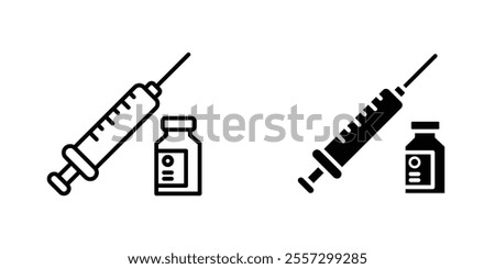 Vaccine vial Icon vector. liner and flat style icons set.