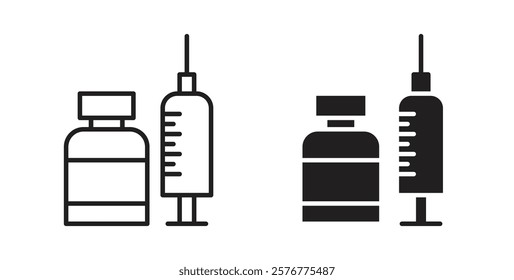 Vaccine vial icons pack for ui designs