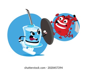 Vaccine virus covid-19 cartoon cute