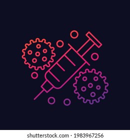 vaccine and virus line icon for web