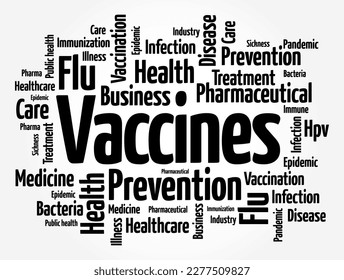 Vacunas - preparación biológica que proporciona inmunidad adquirida activa a una enfermedad infecciosa o maligna en particular, contexto del concepto de nube de palabras