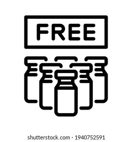 Vaccines free. Line vector. Isolated on white background.