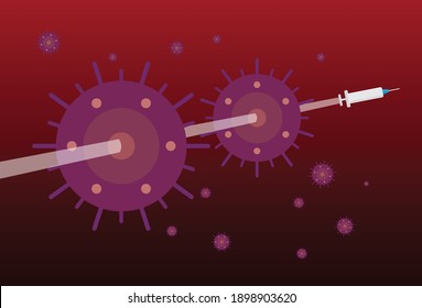 Vaccines are used to destroy the virus, Vector illustration in flat style