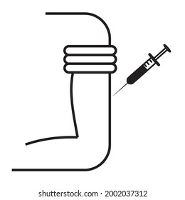 vactination icon syringe injection design