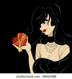 vactor angry woman tearing a heart