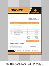 Plantilla de diseño de factura corporativa de Vactor
