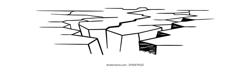 vactor design cracks in the soil line art 