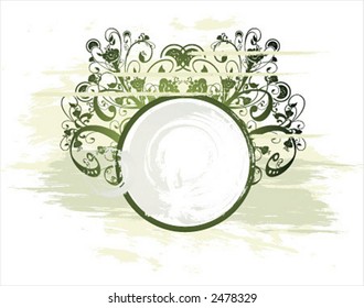 vactor floral grunge frame