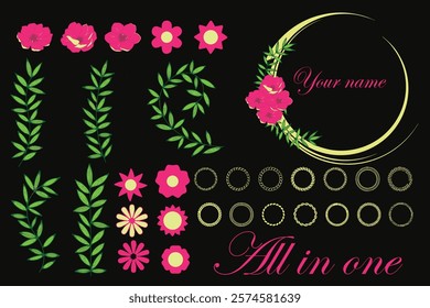 Vactor flower and circle Art