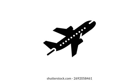 Ilustração de avião decolando, um símbolo de viagem e férias