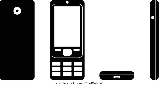 Vactor mobile set icon of different mood indisplay.