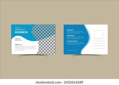 Vactor postcard design template mordern illustrator

