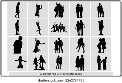 Vactor Work Silhouette of Brother And Sister