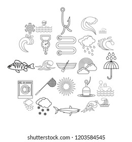 Vacuity icons set. Outline set of 25 vacuity vector icons for web isolated on white background