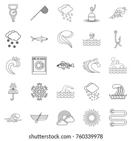 Vacuity icons set. Outline set of 25 vacuity vector icons for web isolated on white background