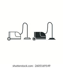 Vacum Cleaner vector icon set in black color Vector