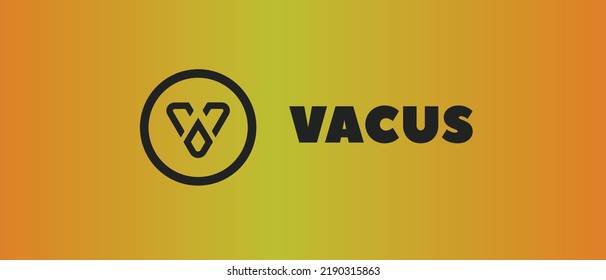 The Vacus Finance cryptocurrency VCS token Banner. Web3 Blockchain technology cryptocurrency logo on isolated background with text.