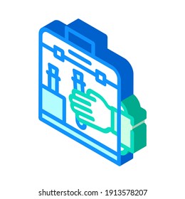 vacuum chamber for work with vaccine isometric icon vector. vacuum chamber for work with vaccine sign. isolated symbol illustration