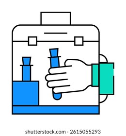 vacuum chamber for work with vaccine line icon vector. vacuum chamber for work with vaccine sign. isolated symbol illustration
