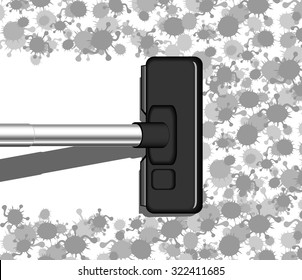 Vacuum Cleaner In Action. Abstract Vector Illustration 2