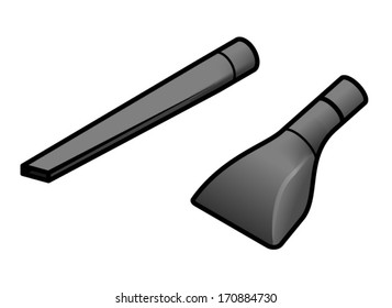 Vacuum cleaner attachments. Crevice tool and mattress head.