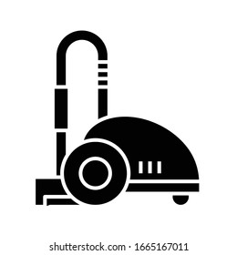 Vacuum cleaner black icon, concept illustration, vector flat symbol, glyph sign.