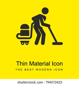 Vacuum cleaner bright yellow material minimal icon or logo design