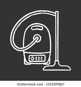 Vacuum cleaner chalk icon. Wet and dry vacuum. Household appliance. Isolated vector chalkboard illustration