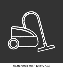 Vacuum cleaner chalk icon. Wet and dry vacuum. Floor cleaning. Household appliance. Isolated vector chalkboard illustration