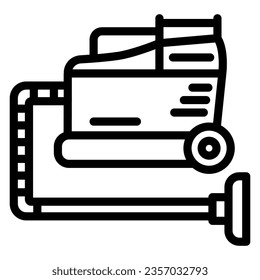 Vacuum cleaner for chemical and wet cleaning line icon, cleaning concept, hoover vector sign on white background, outline style icon for mobile concept and web design. Vector graphics