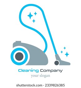 vacuum cleaner, cleaning company - vector logo design
