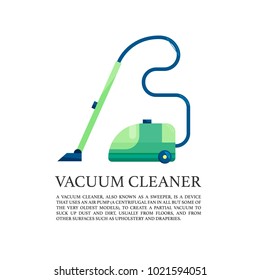 Vacuum cleaner. Cleaning flat illustration concept. Flat design concepts for web banners, web sites, printed materials, infographics.