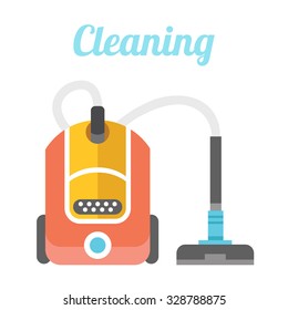 Vacuum cleaner. Cleaning flat illustration concept. Flat design concepts for web banners, web sites, printed materials, infographics. Creative vector illustration. Isolated on white background