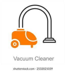 Vacuum Cleaner and cleaning icon concept