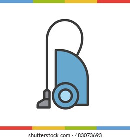 Vacuum cleaner color icon. Isolated vector illustration