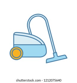 Vacuum cleaner color icon. Wet and dry vacuum. Floor cleaning. Household appliance. Isolated vector illustration