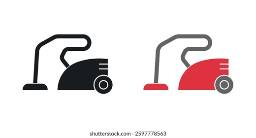 Vacuum cleaner colored icon set. Stock Vector
