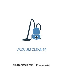 vacuum cleaner concept 2 colored icon. Simple blue element illustration. vacuum cleaner concept symbol design from Cleaning set. Can be used for web and mobile UI/UX